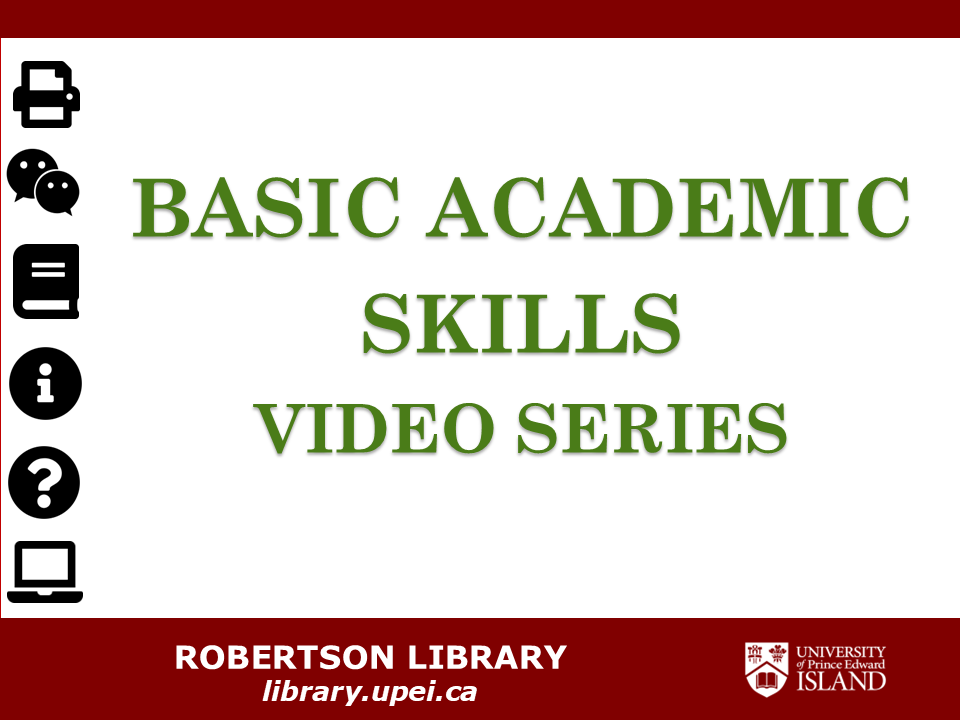Basic Academic Skills video series title slide